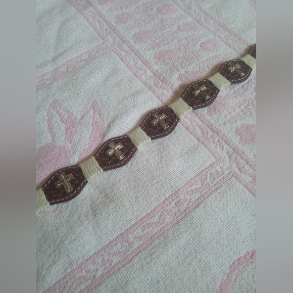 3D DDD Genuine Leather Belt w/ Crosses size:40 - Picture 9 of 9